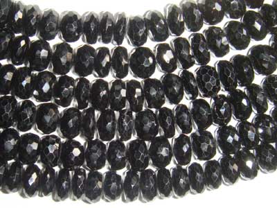 Black Spinal Faceted Rondell 7-8mm