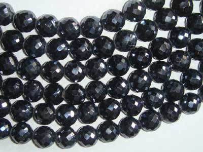 Black Spinal ( C ) Faceted Round 10-11mm
