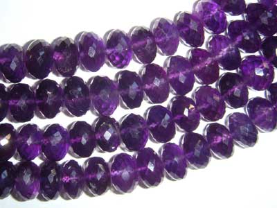 Amethyst Faceted Rondell 9-10mm