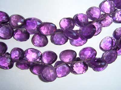 Amethyst Faceted Hearts